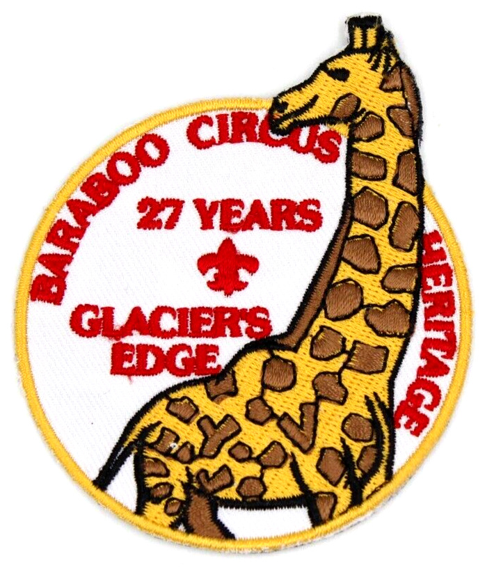 2013 Baraboo Circus Heritage Trail Patch Glacier's Edge Council WI Giraffe
