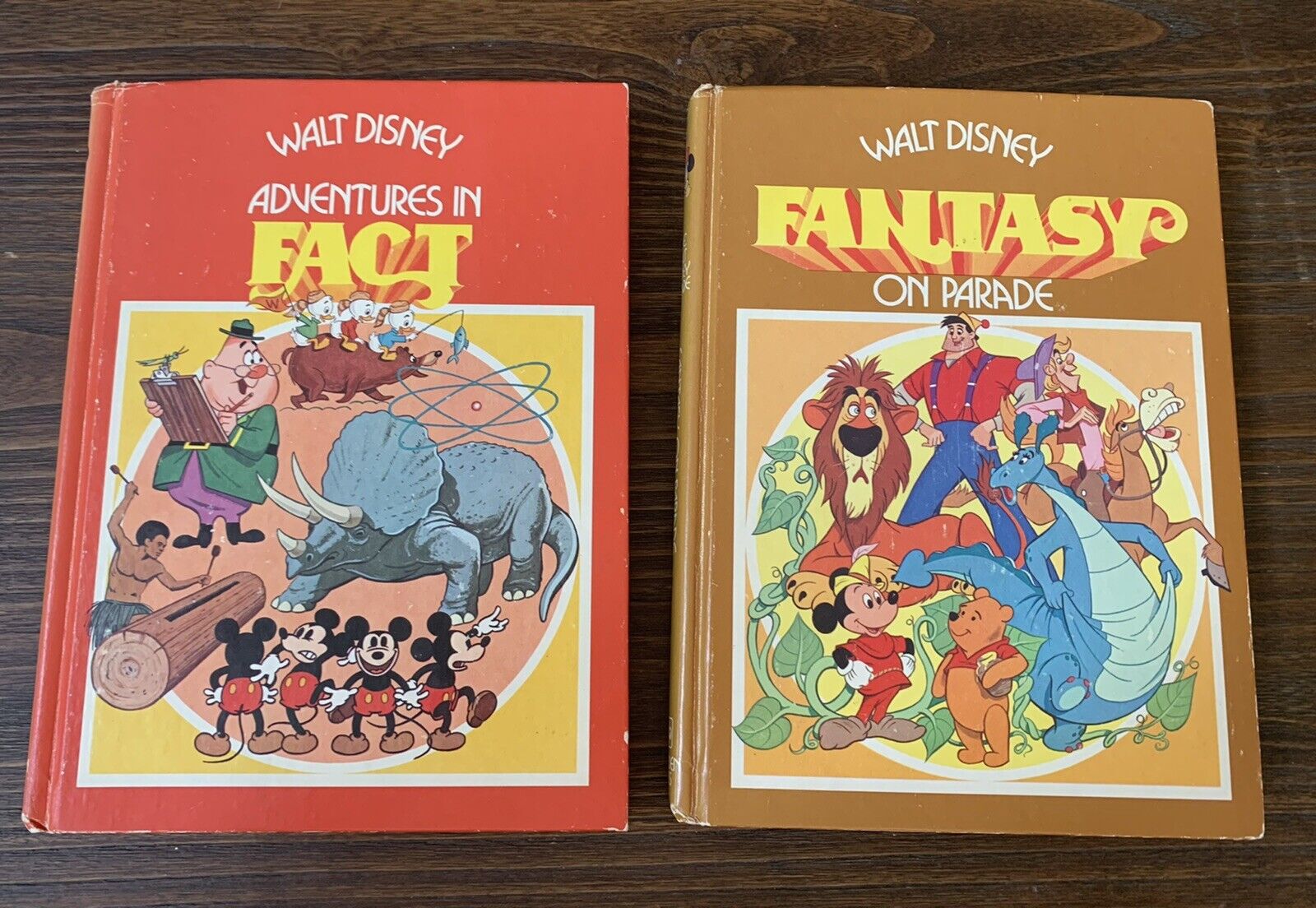 Two 1977 HC Books: WALT DISNEY ADVENTURES IN FACT & fantasy On parade