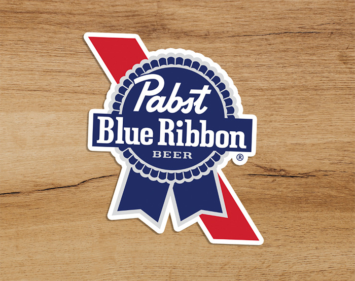 PBR Pabst Blue Ribbon Beer Logo Premium Vinyl Sticker Decal 3x2.5 in G01