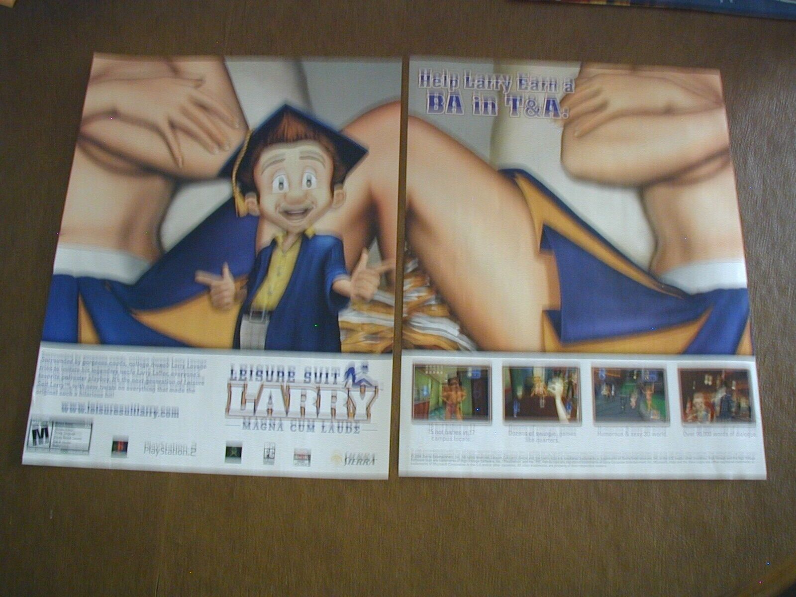 2004 Leisure Suit Larry Magna Cum Laude video game vintage print ad PS2 XBOX 53