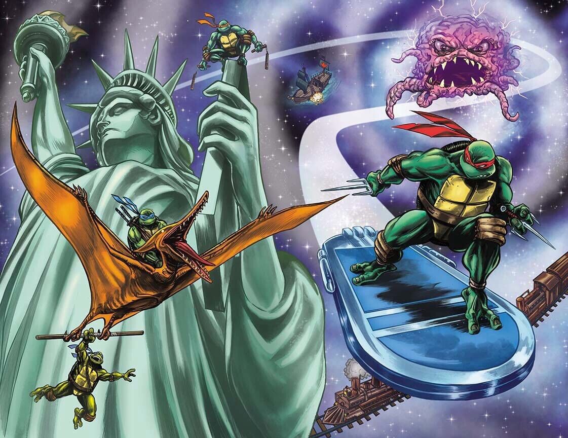 Teenage Mutant Ninja Turtles 40th Anniversary FOIL-Rooth-Turtles In Time homage