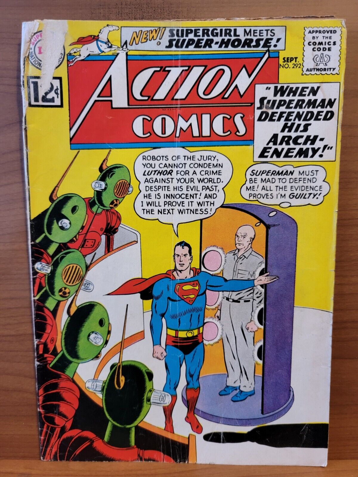 Action Comics #292 GD DC 1962 When Superman Defended his Arch Enemy