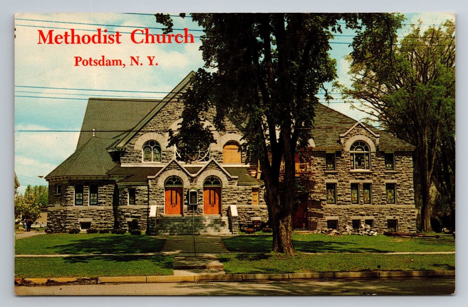 Methodist Church Potsdam New York Vintage Unposted Postcard