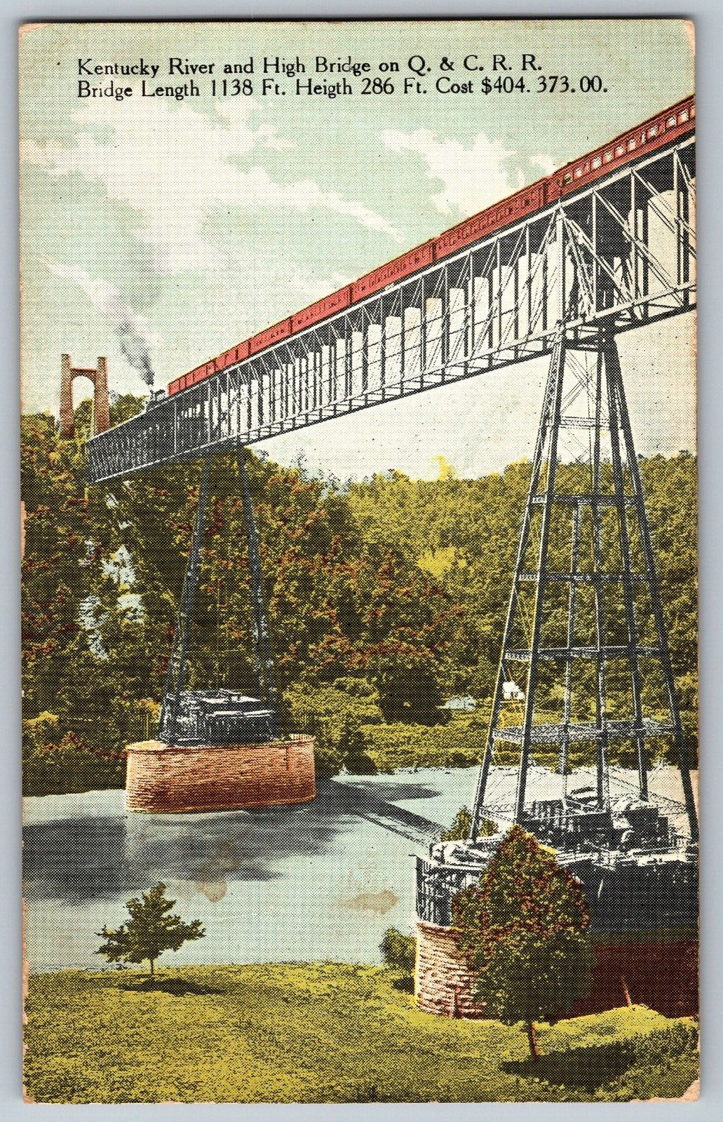 Kentucky KY - Scenic View of Kentucky High Bridge - Vintage Postcard - Posted
