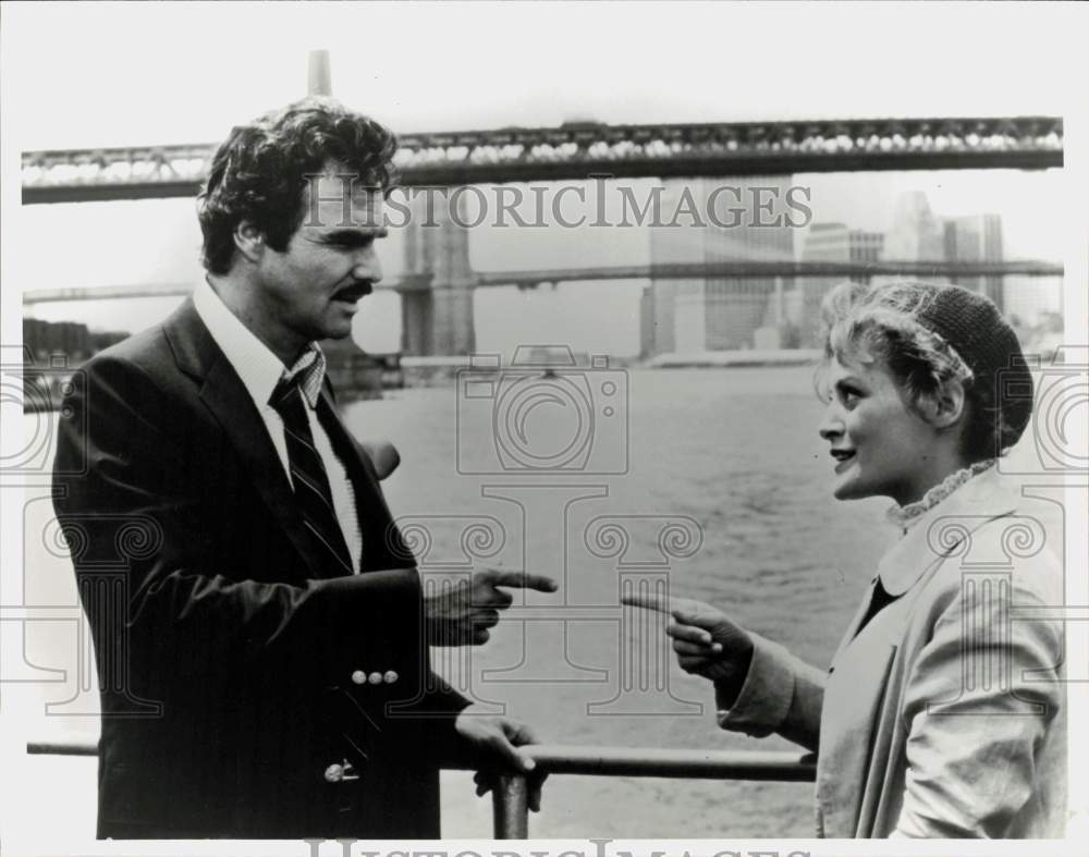 1987 Press Photo Actors Burt Reynolds, Beverly D\'Angelo in \