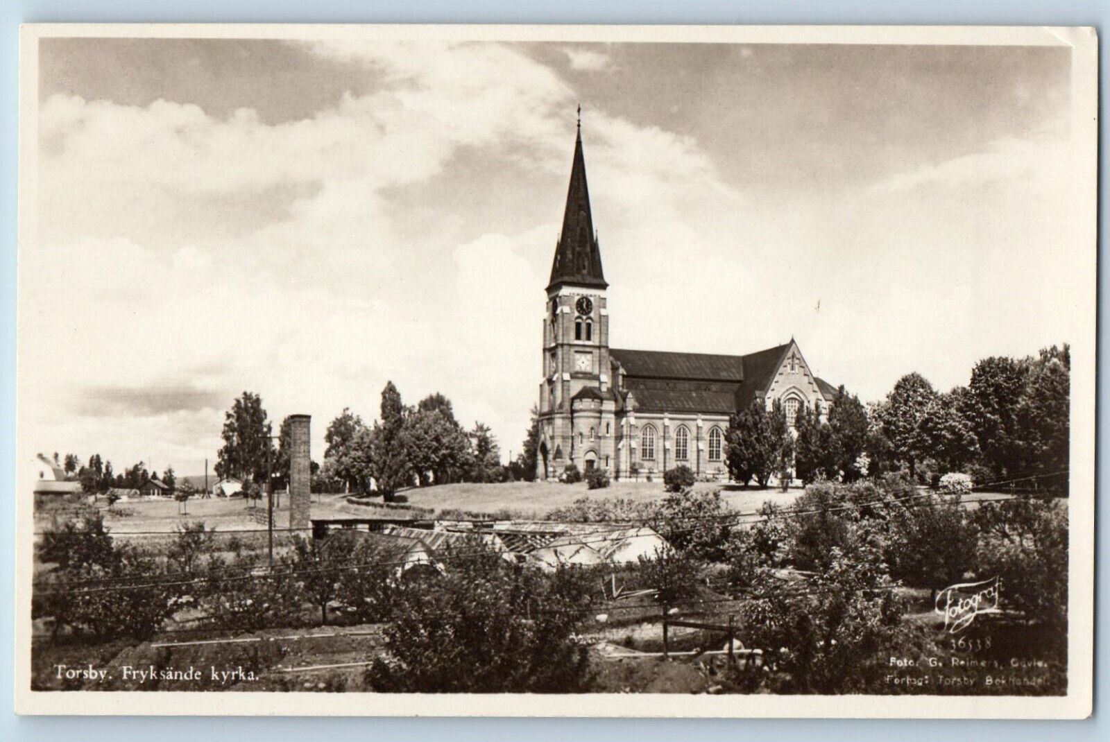 Torsby Varmland Sweden Postcard Fryksande Church c1920's Antique RPPC Photo