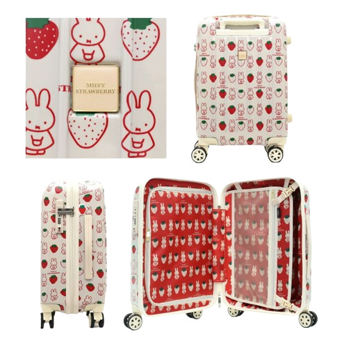 Miffy Carry-on Spinner Suitcase Strawberry Design 21in Red Rabbit Luggage 2405