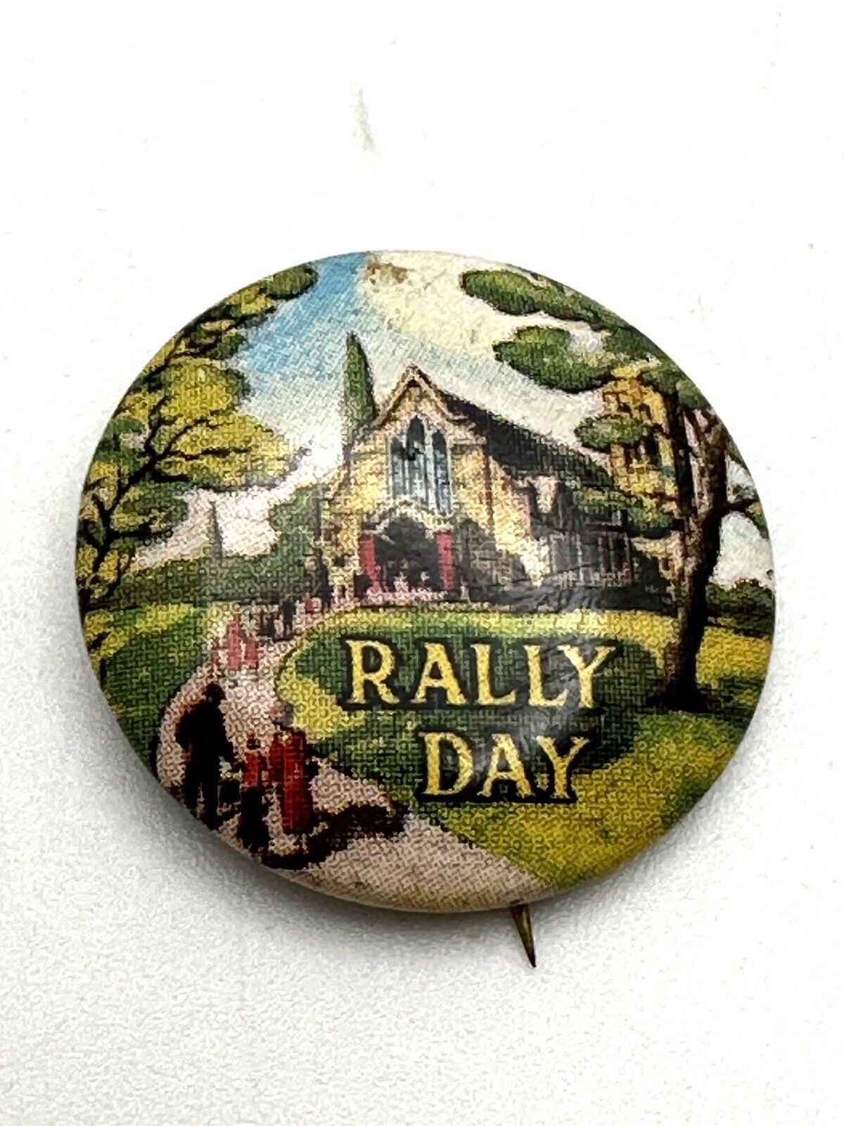 Antique Sunday School Church Rally Day Pin
