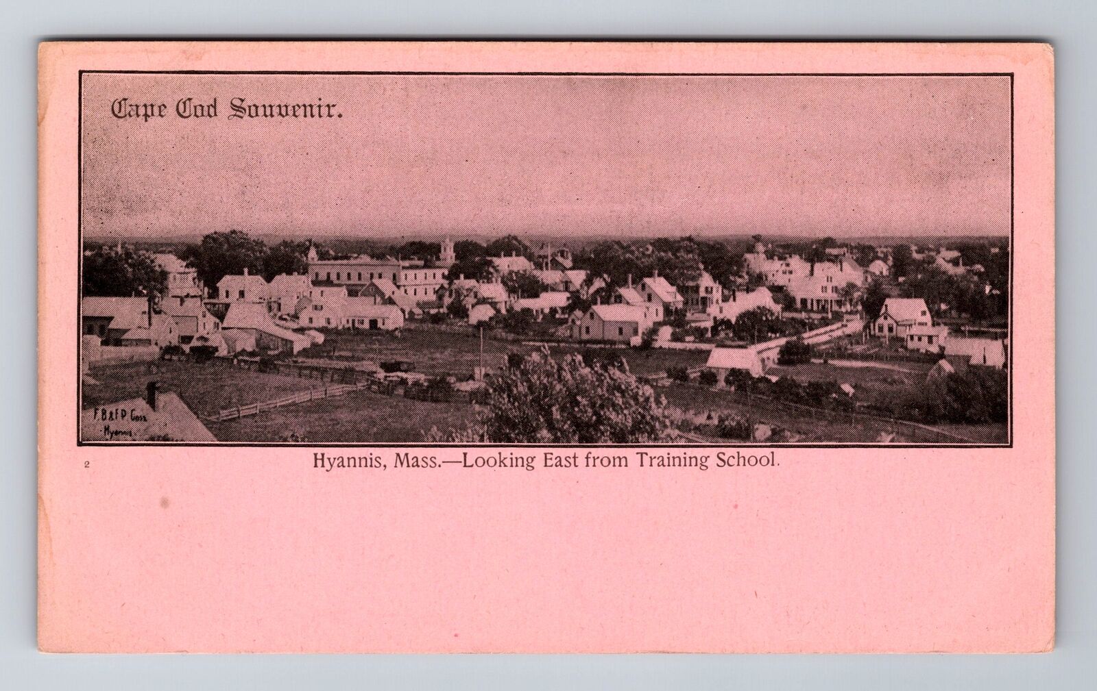 Hyannis MA-Massachusetts, Looking East From Training School, Vintage Postcard