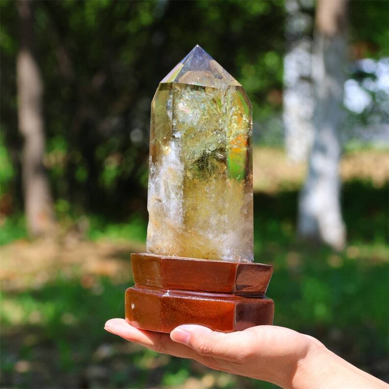 4.2LB Top Natural Citrine Obelisk Crystal Specimen Reiki Crystal Wand point