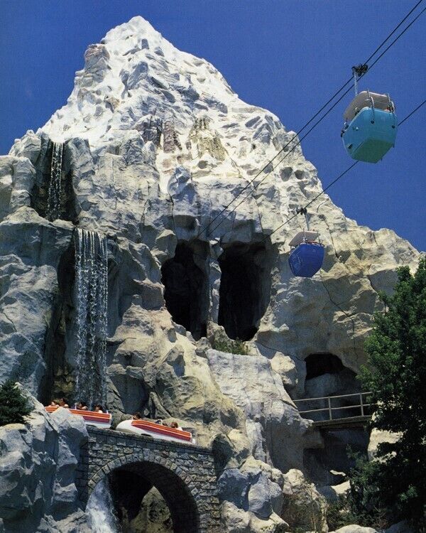 Disneyland Park vintage 1960\'s era The Skyway and Matterhorn tower 8x10 photo