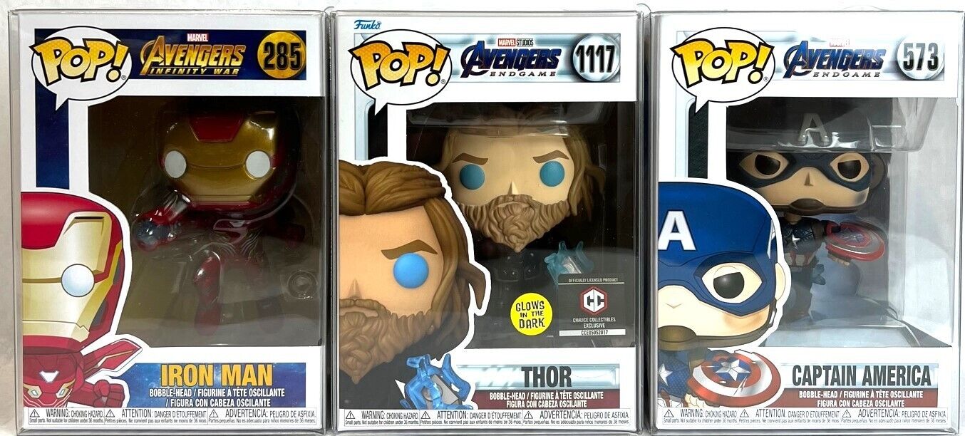 Funko Pop Marvel Avengers Thor Chalice Iron Man & Captain America Set of 3