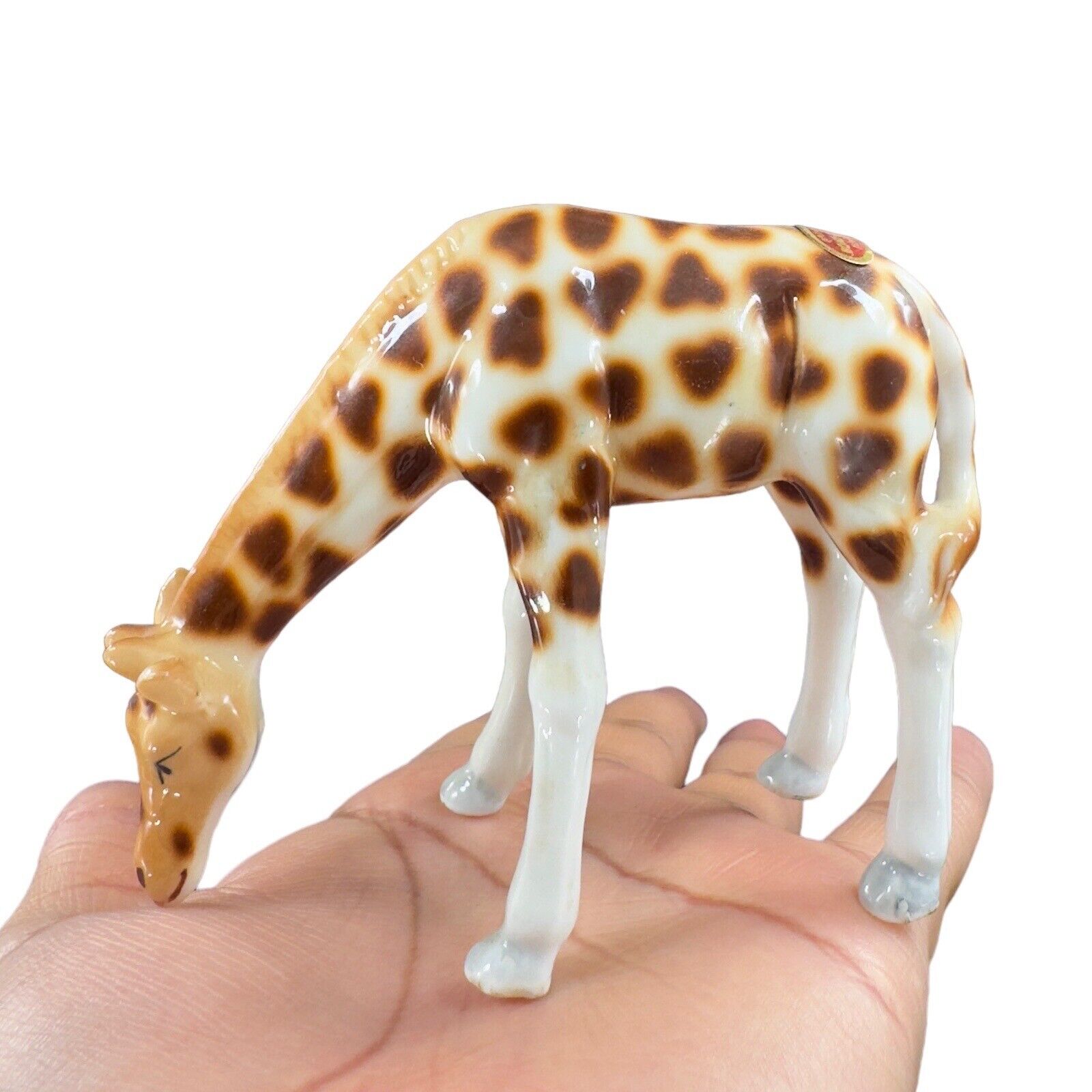 Vintage 1980s Brinns Porcelain Bone China Giraffe Small Figurine Made In Taiwan