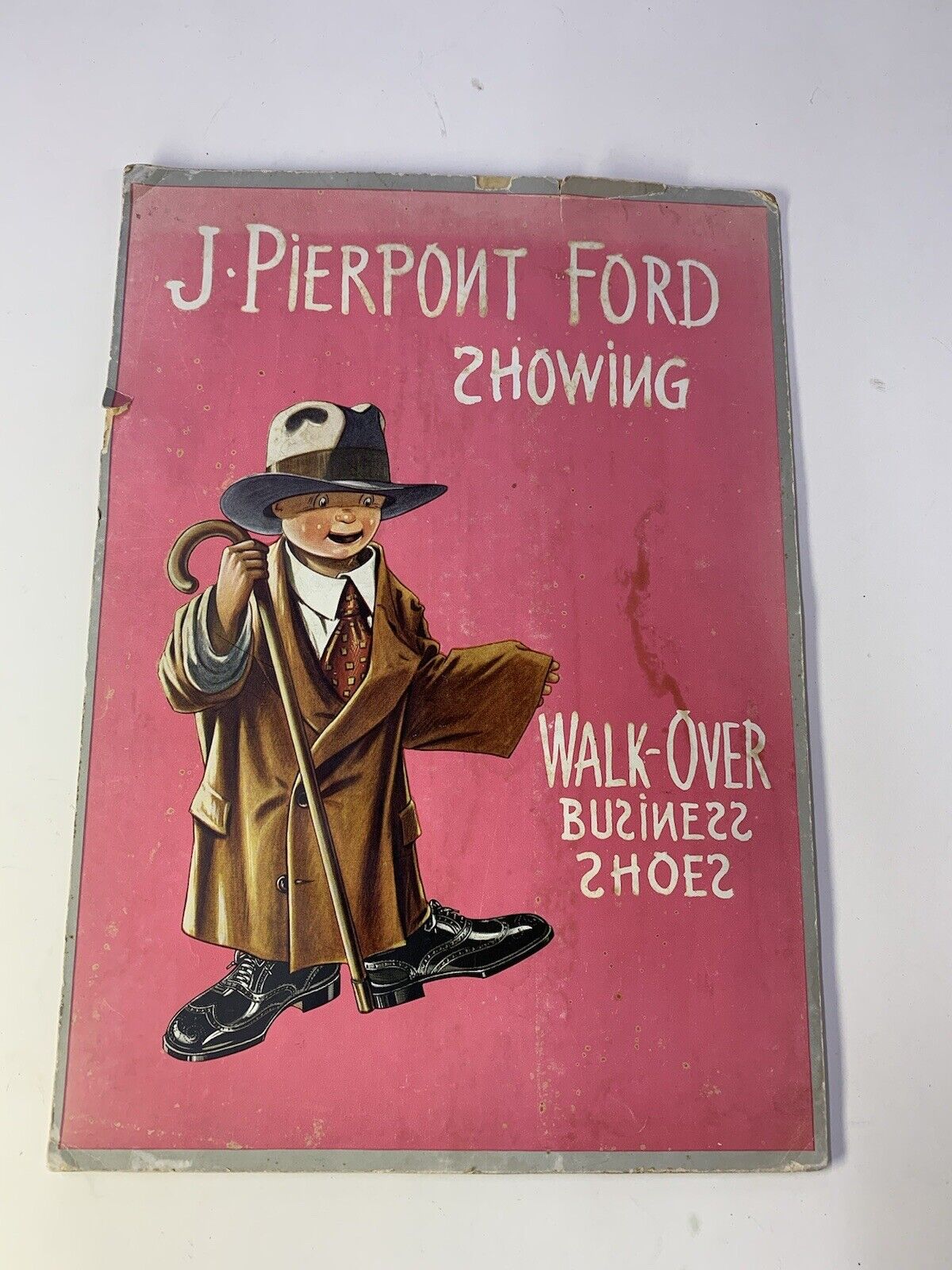 Vintage WALK-OVER SHOES Cardboard Store Advertisement Sign