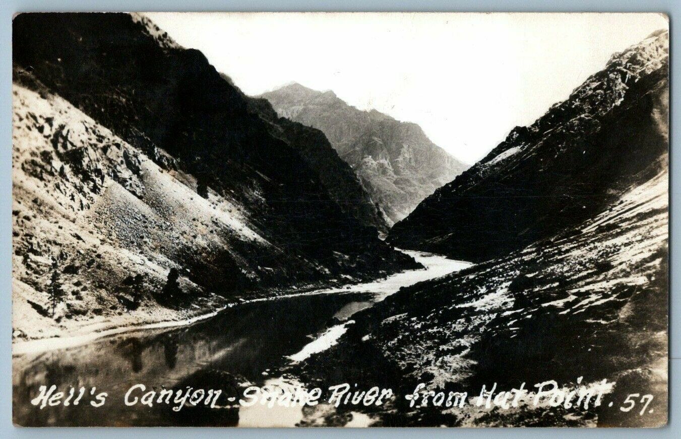 RPPC Postcard~ Hell's Canyon, Snake River, From Hat Point~ Oregon