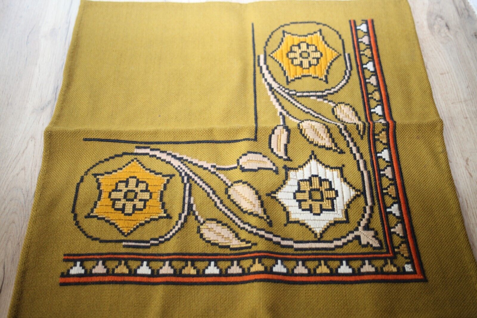 Swedish Vintage Hand woven table topper/Artisanal/Traditional/Folk art/Gift