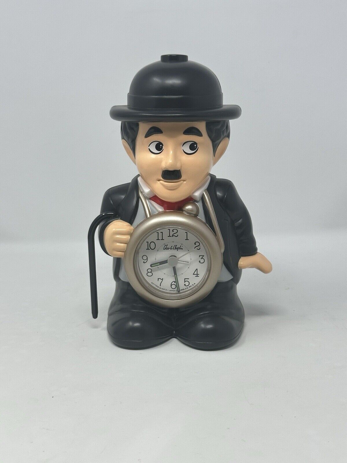 Rhythm Bubbles Inc Charlie Chaplin Quartz Alarm Clock - Tested Vintage