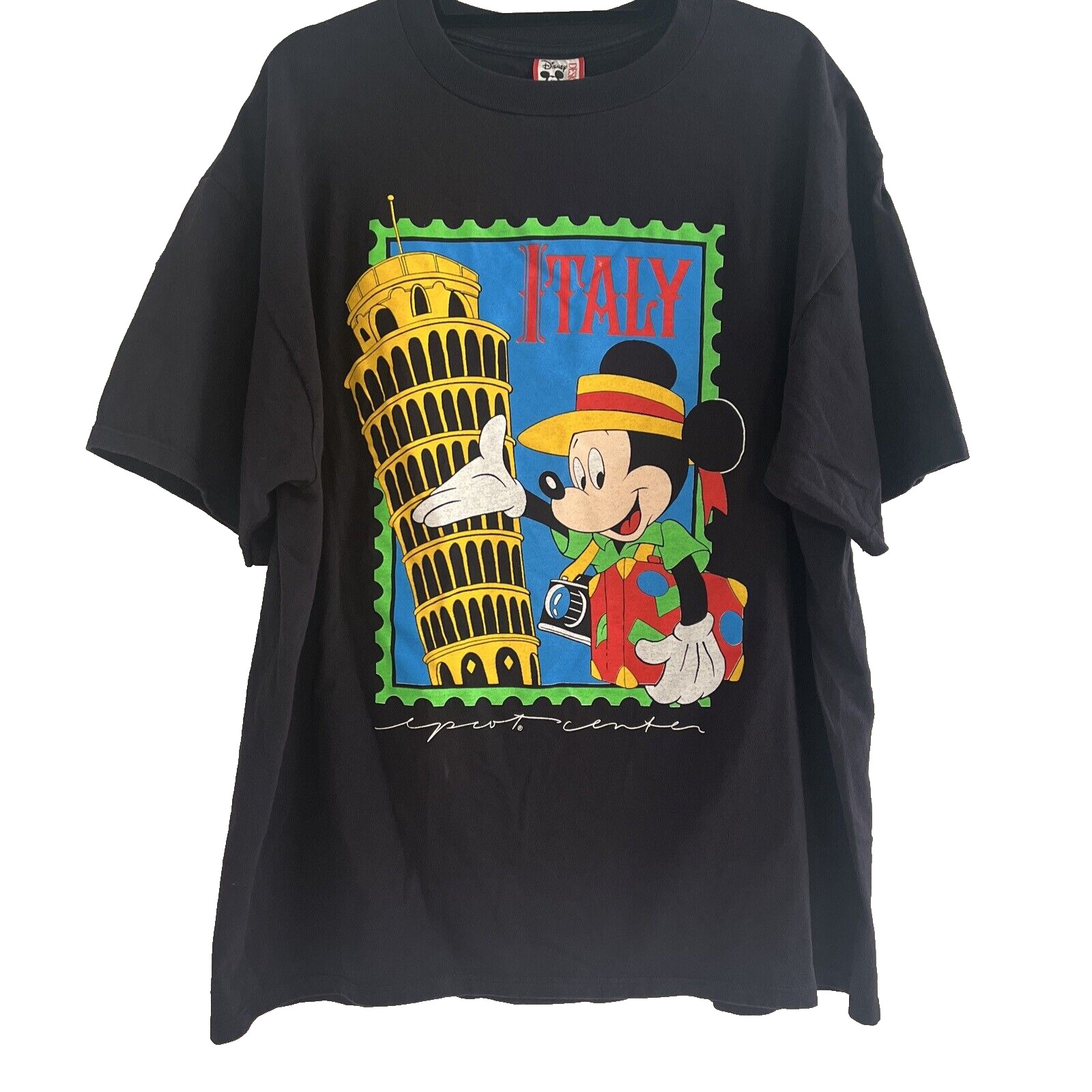 Vintage Original Disney Park Mickey Mouse Epcot Center Italy T-Shirt XL One Size