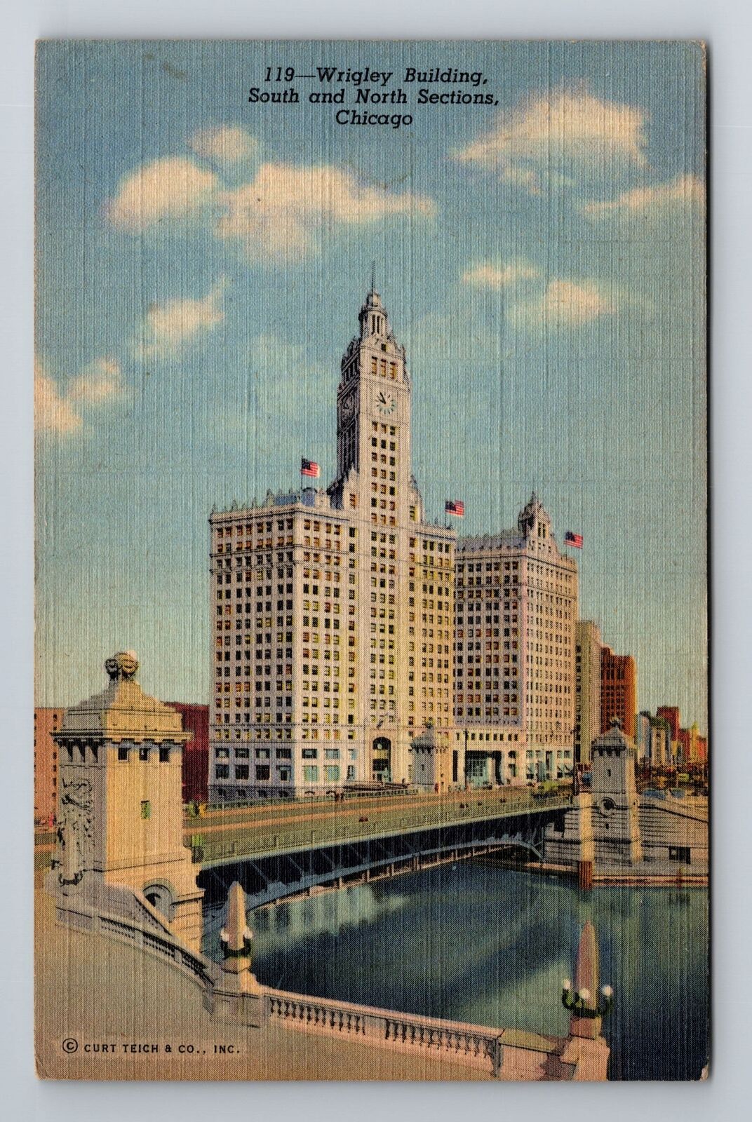Chicago IL-Illinois, Wrigley Building, c1945 Antique Vintage Souvenir Postcard