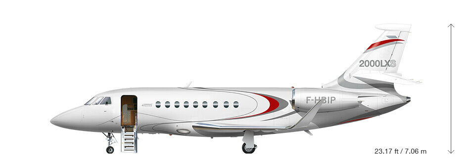 Dassault Falcon 2000 LXS Business Jet Airplane Wood Model Large  New