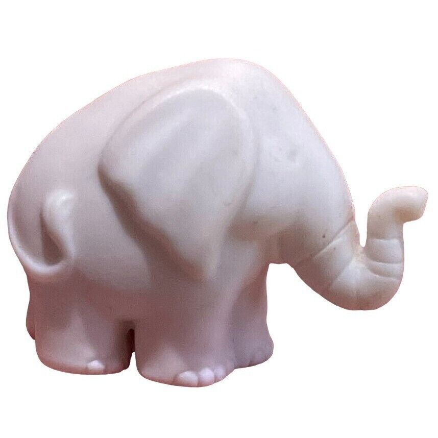 Small Vintage White Porcelain Elephant Hallmark Figurine Trunk Up