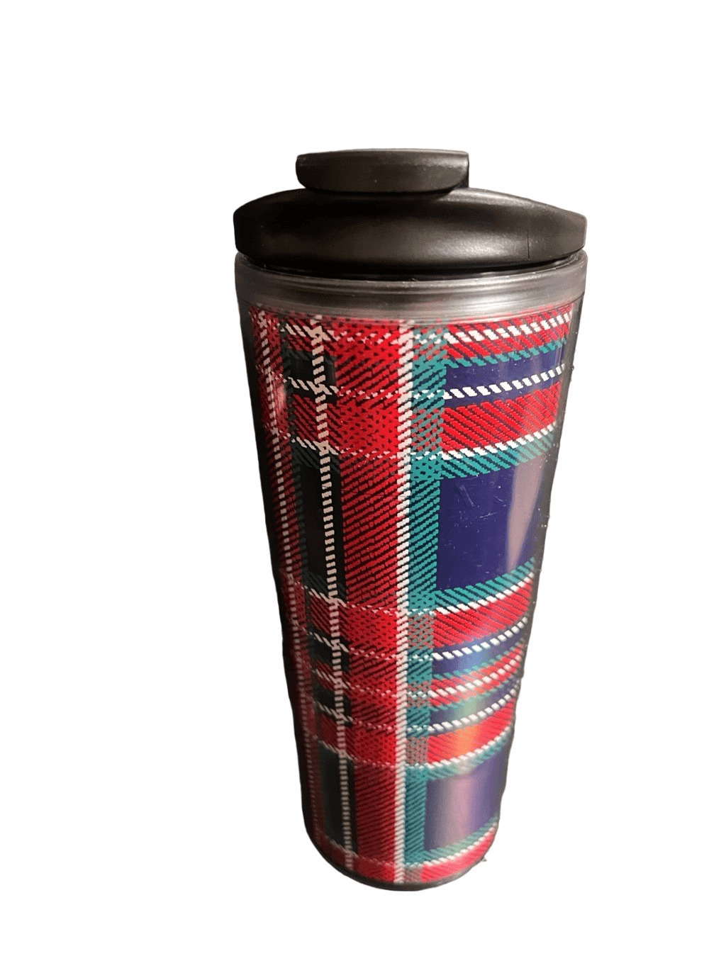 Starbucks 2017 Red, Green and Blue Plaid Acrylic Tumbler With Lid