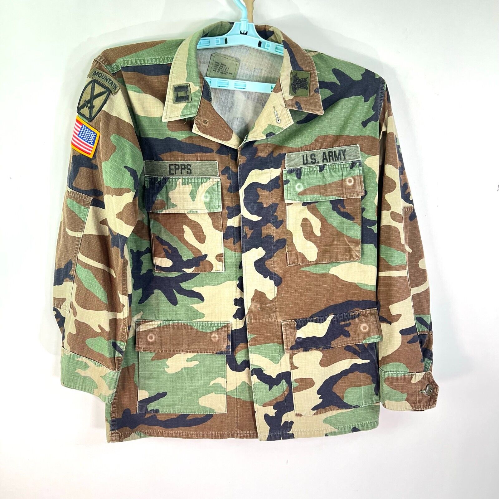 VTG US ARMY Patches Camo RIPSTOP Cotton BDU Coat Small Reg