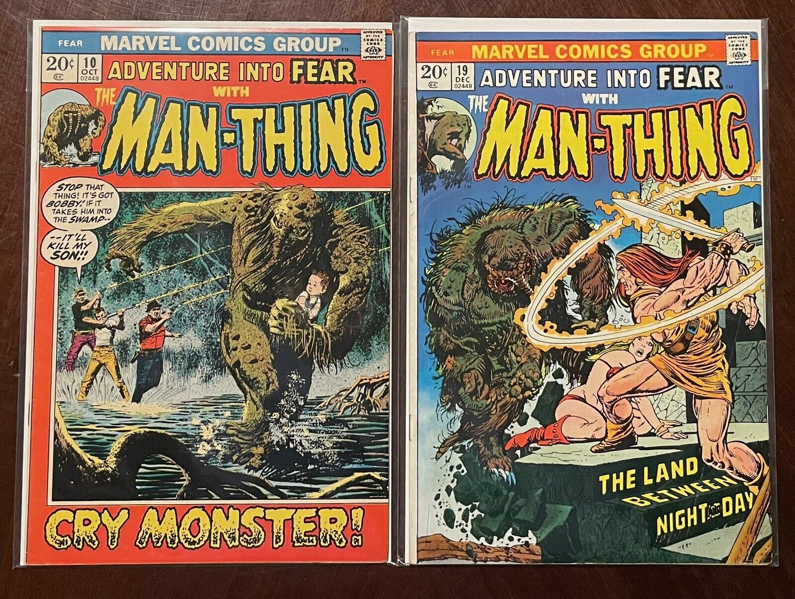 Adventure Into Fear Lot 10 & 19 1972 1st App Howard The Duck, 1st Solo Man-Thing