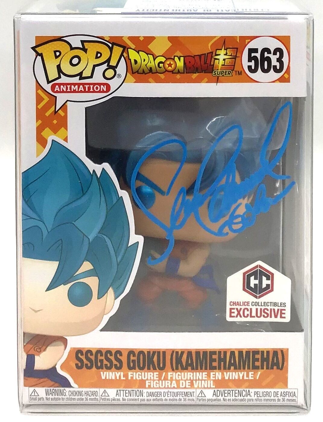 Funko Pop DBS SSGSS Goku Kamehameha CCI #563 Signed by Sean Schemmel PSA DNA
