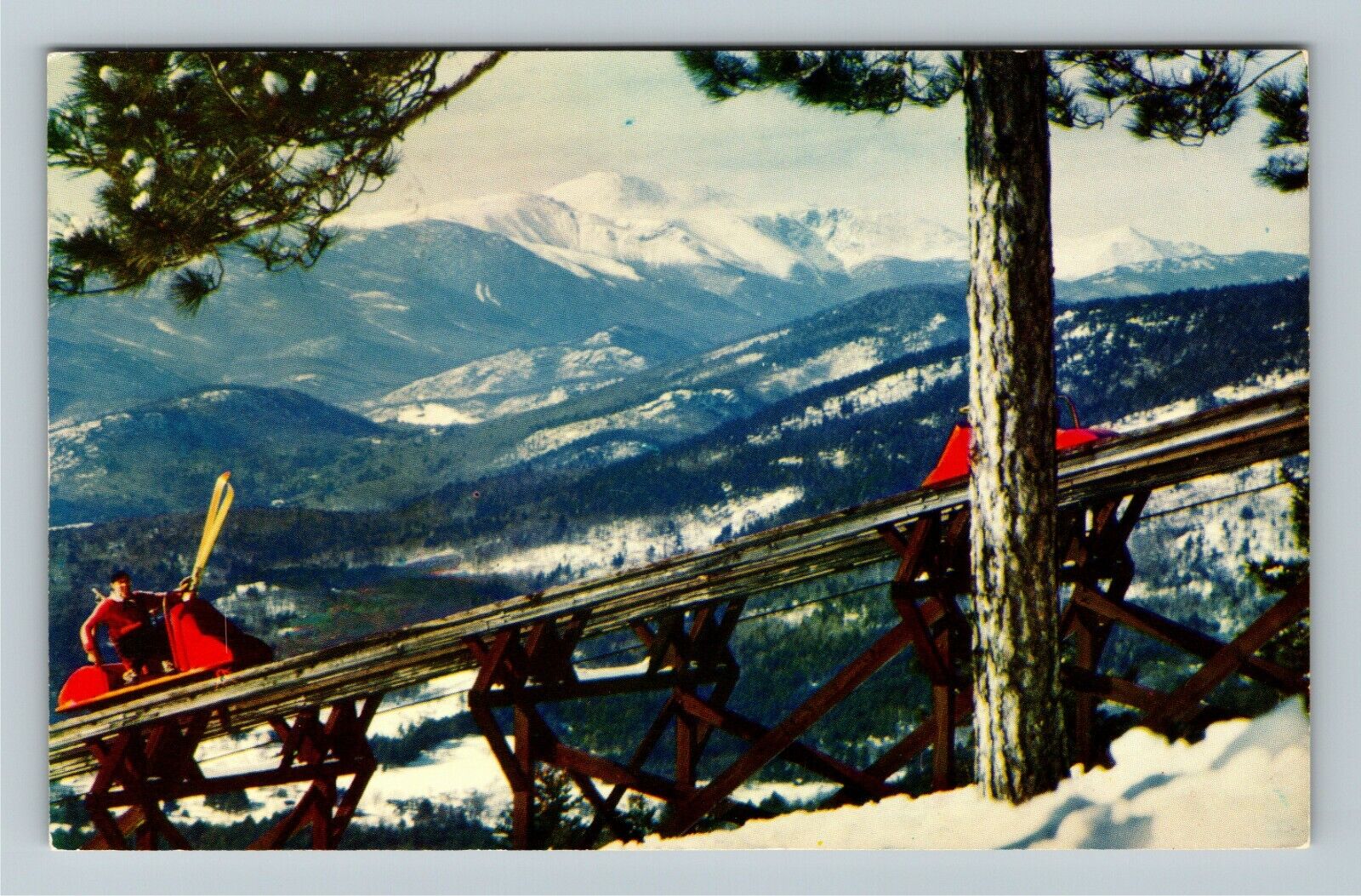 North Conway NH-New Hampshire, Mt. Cranmore Skimobile, Vintage Postcard
