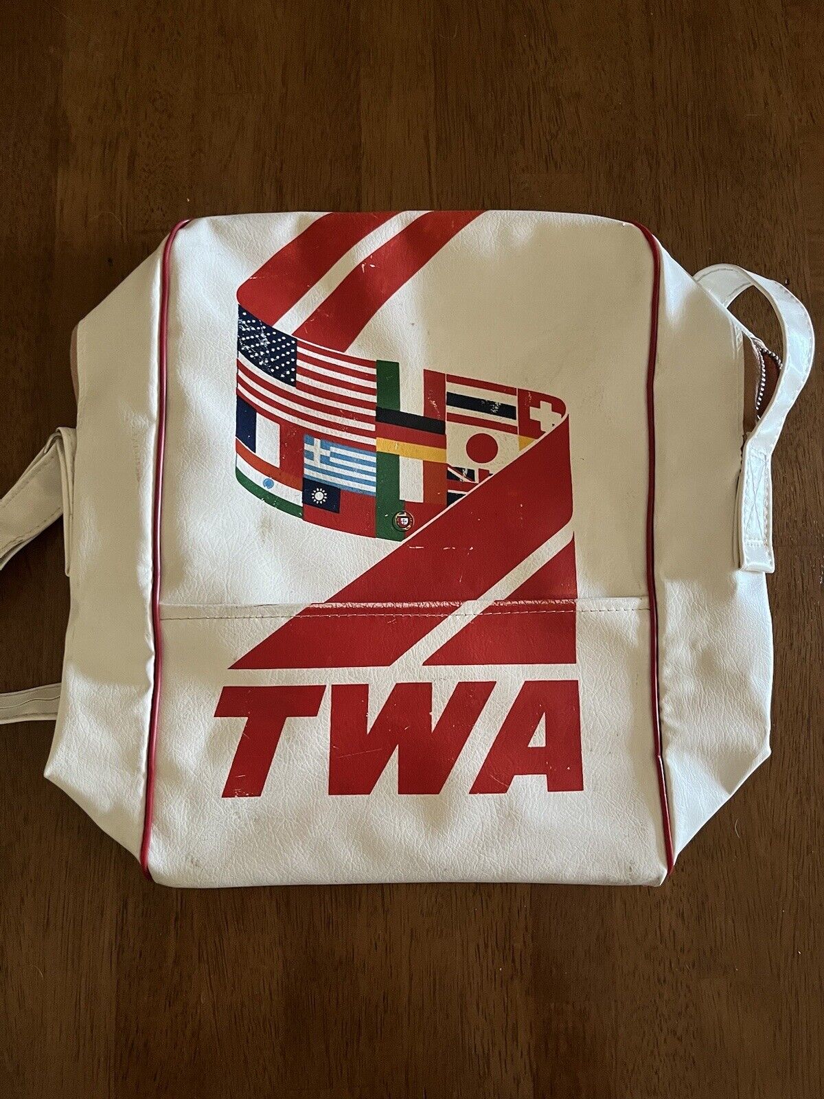 TWA Airlines Vintage Leather Bag