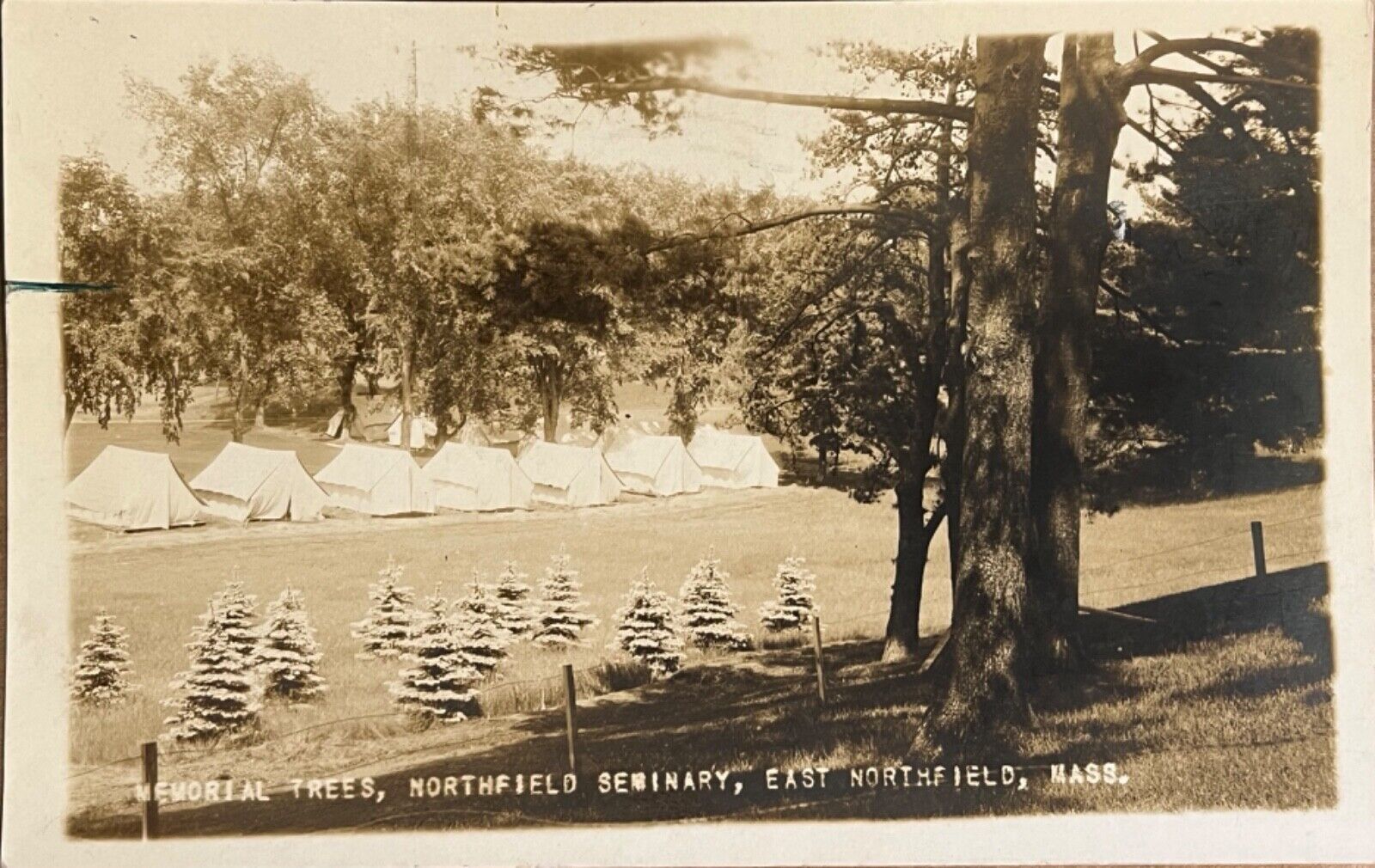 RPPC Northfield Seminary Massachusetts Real Photo Postcard 1929