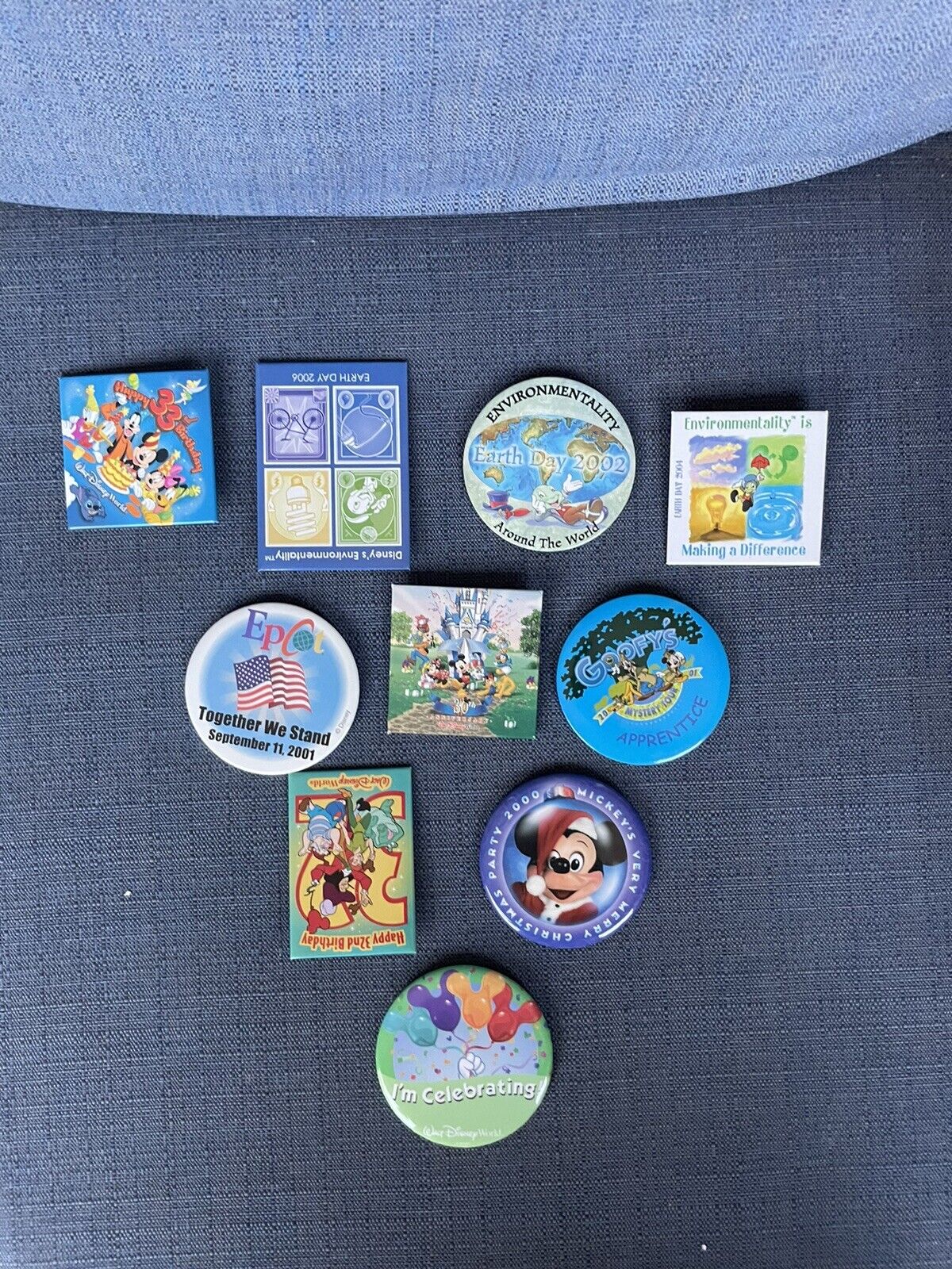 Disney Authentic Vintage Pin-back Buttons Assorted Lot of 10 No Duplicates (PB15