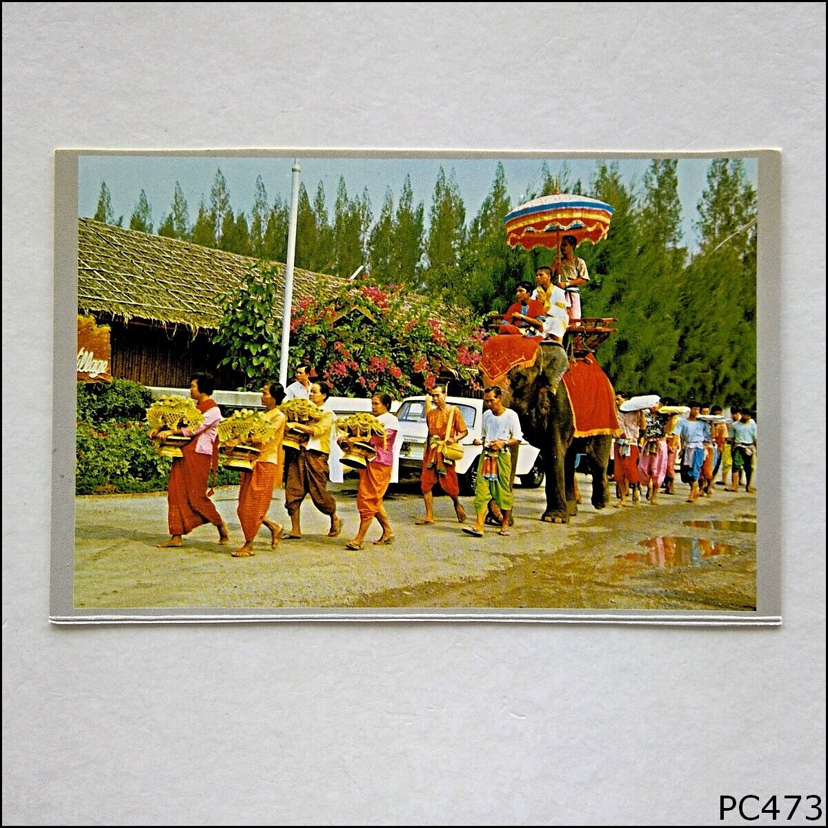 Thai Budhist before become a monk Procession in Rose Garden Postcard (P473)