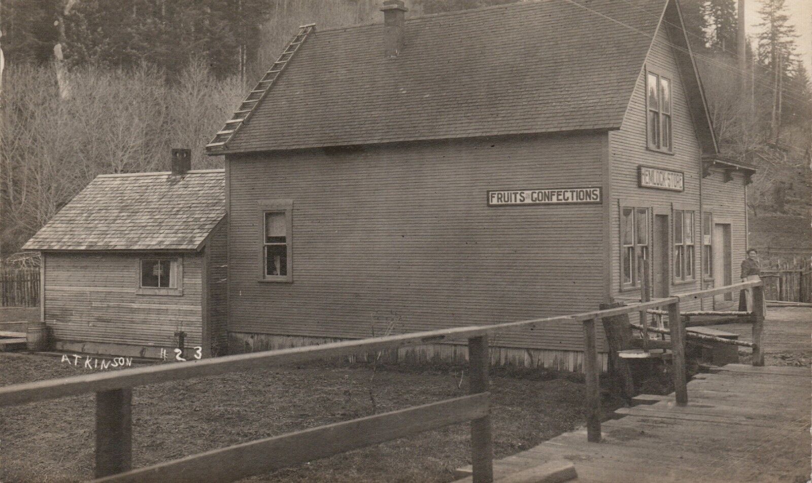 Hemlock Store Sideview Oregon RPPC Postcard AZO UNP 1904-1918
