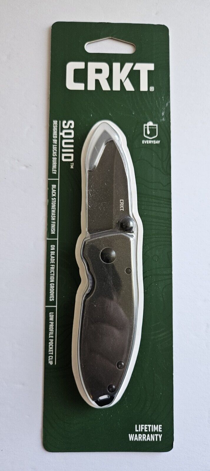 CRKT 2490KS Squid Burnley Design EDC Folding Pocket Knife Thumb Stud Pocket Clip