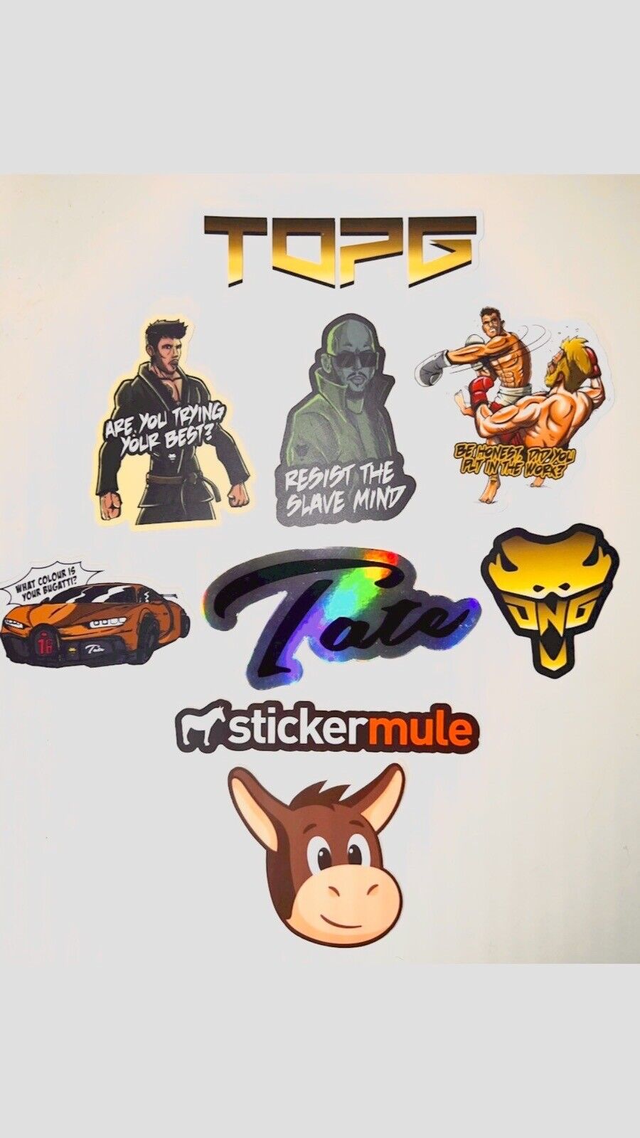 ANDREW TATE LIMITED EDITION STICKERS MADE BY TOPG HIMSELF