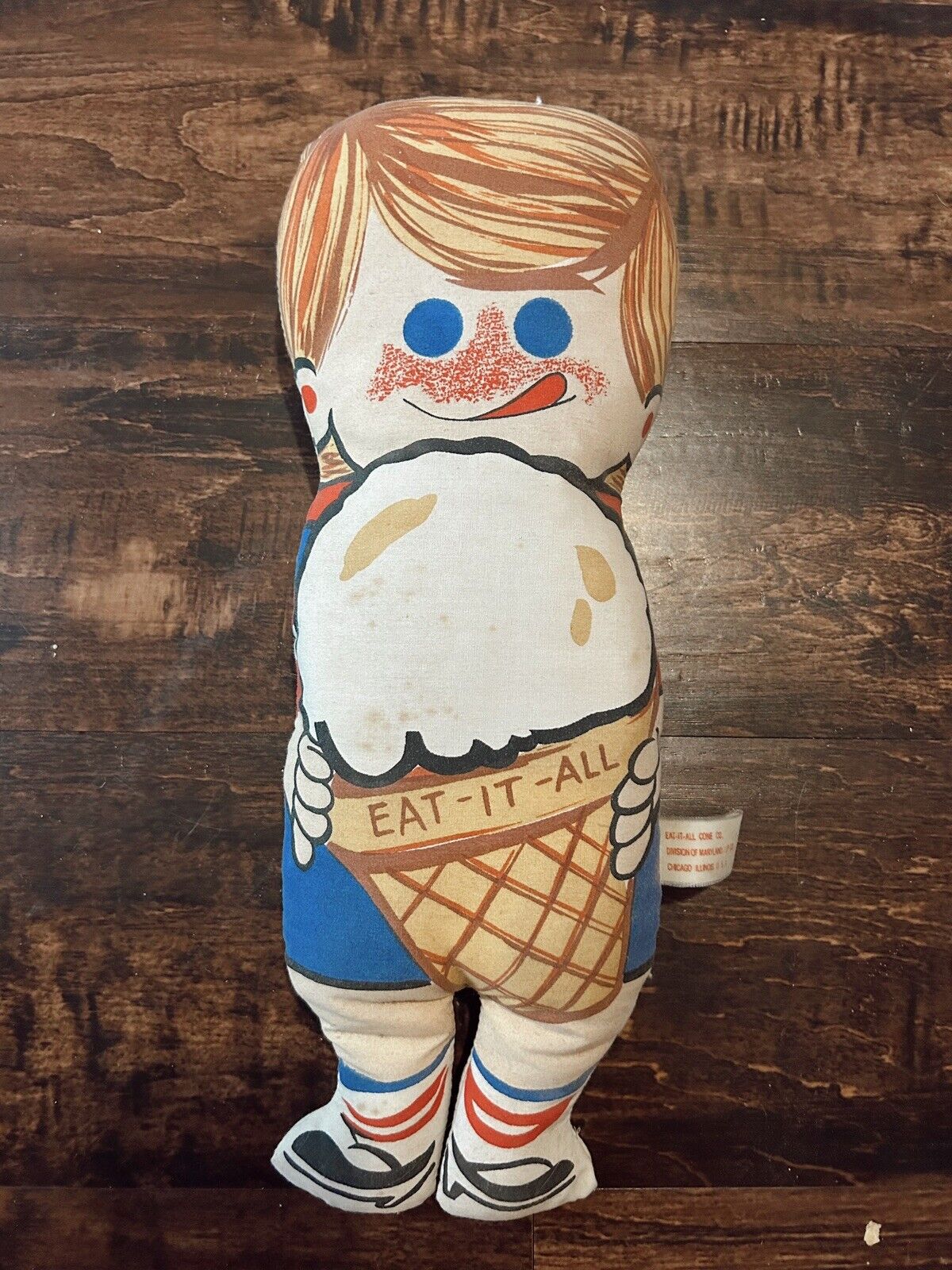 EAT-IT-ALL Ice Cream Vintage CONE KIDS Plush Doll Boy