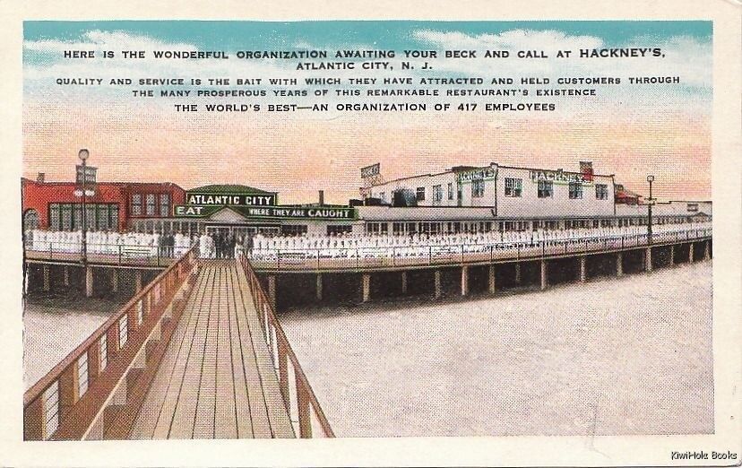  Postcard Hackney\'s Restaurant Atlantic City NJ Largest Seafood Restaurant World