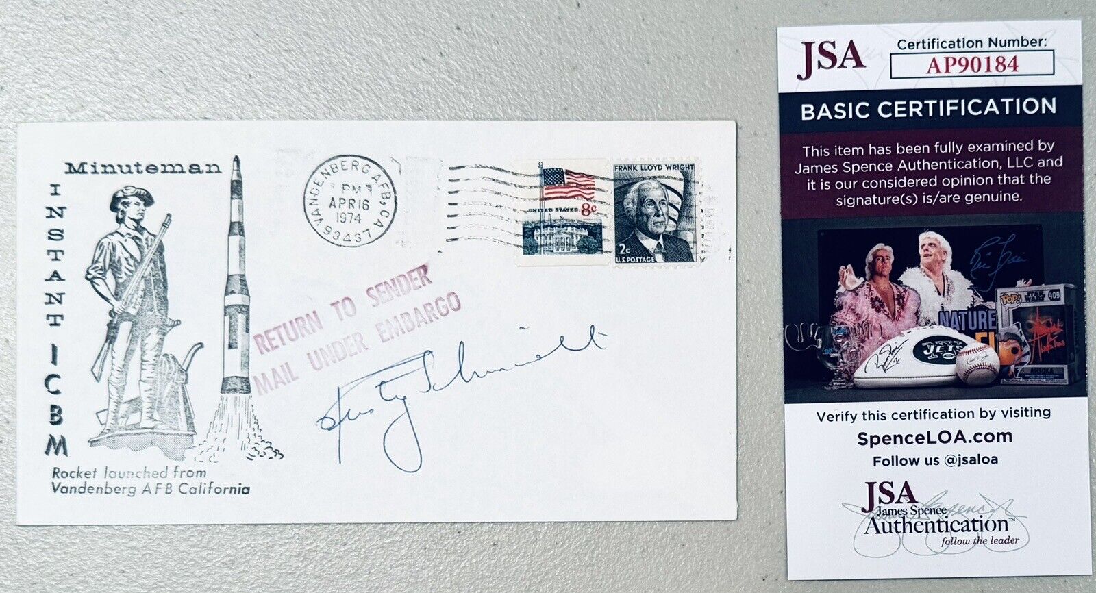 Rusty Schweickart Signed Autographed First Day Cover JSA Astronaut Apollo 9 2