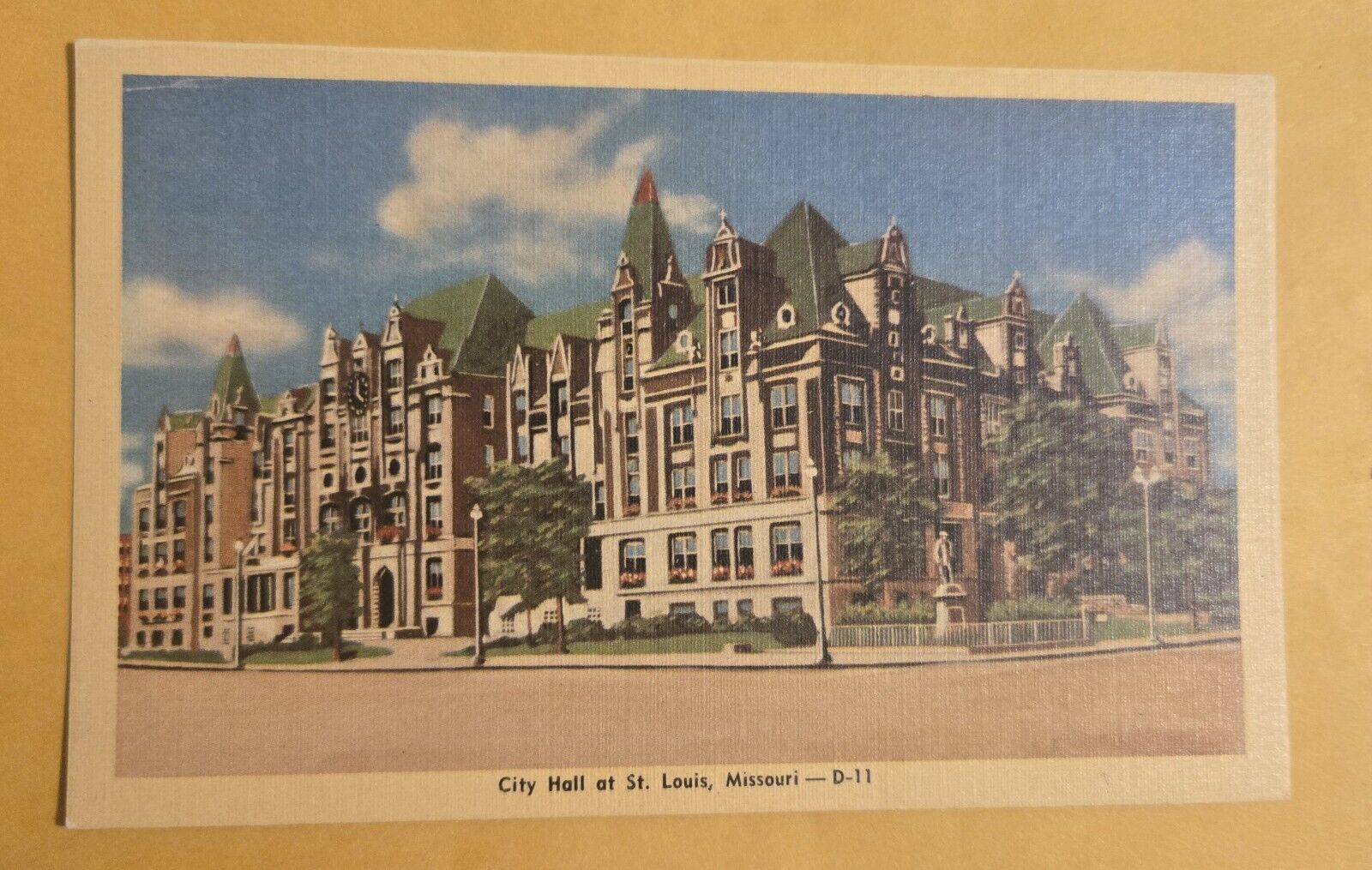 Vintage Unused Linen Postcard City Hall St Louis MO Missouri J28 