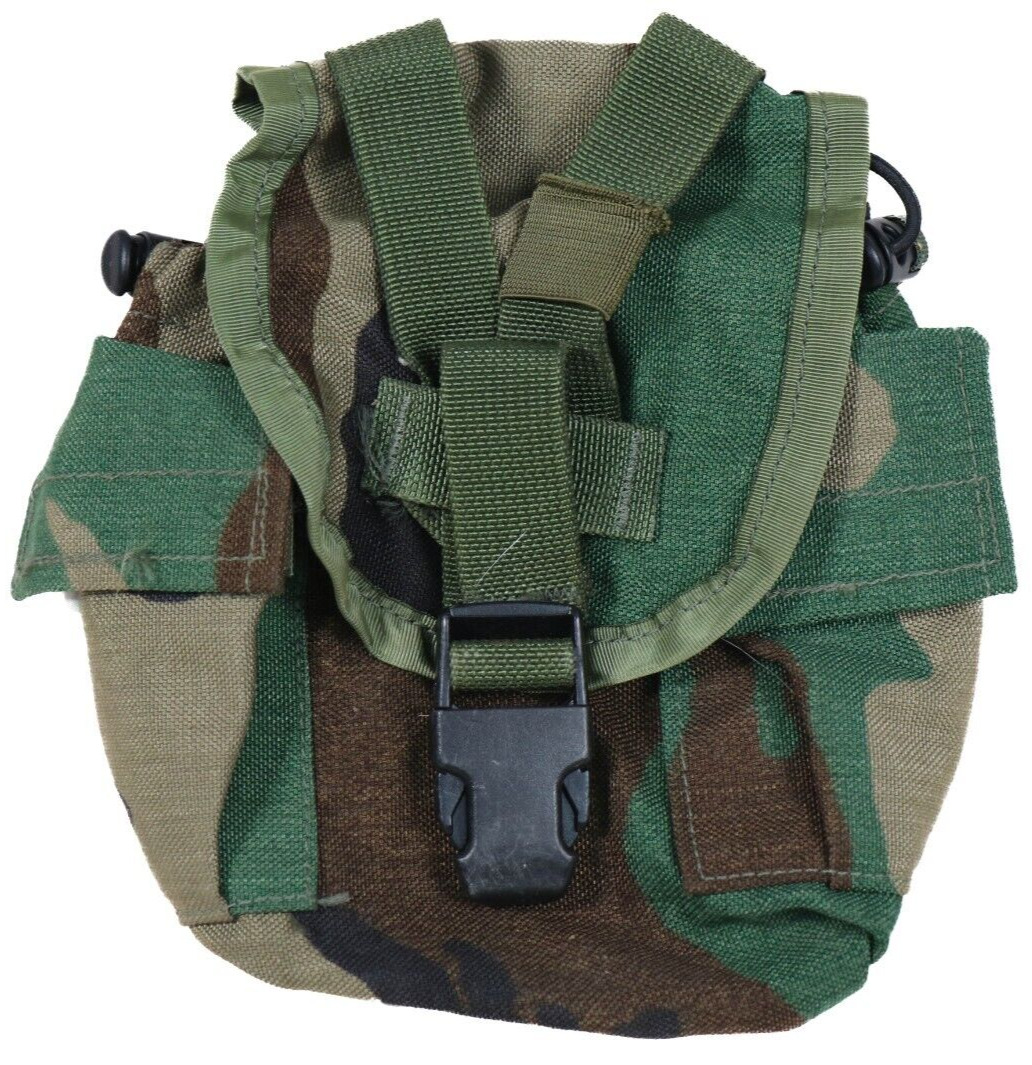 US Army Molle II Canteen Pouch BDU Woodland M81 Military Assault Vest