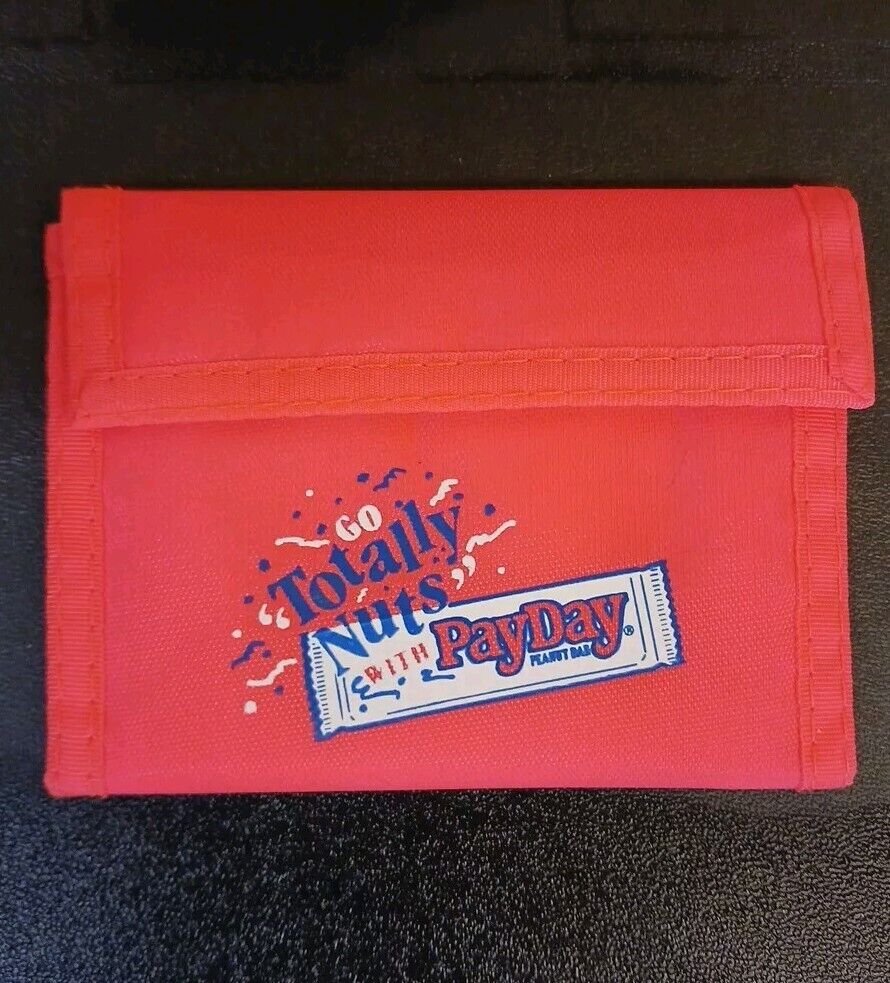 Payday Candy Wallet Vintage Fabric Hook and Loop Go Totally Nuts Promotional