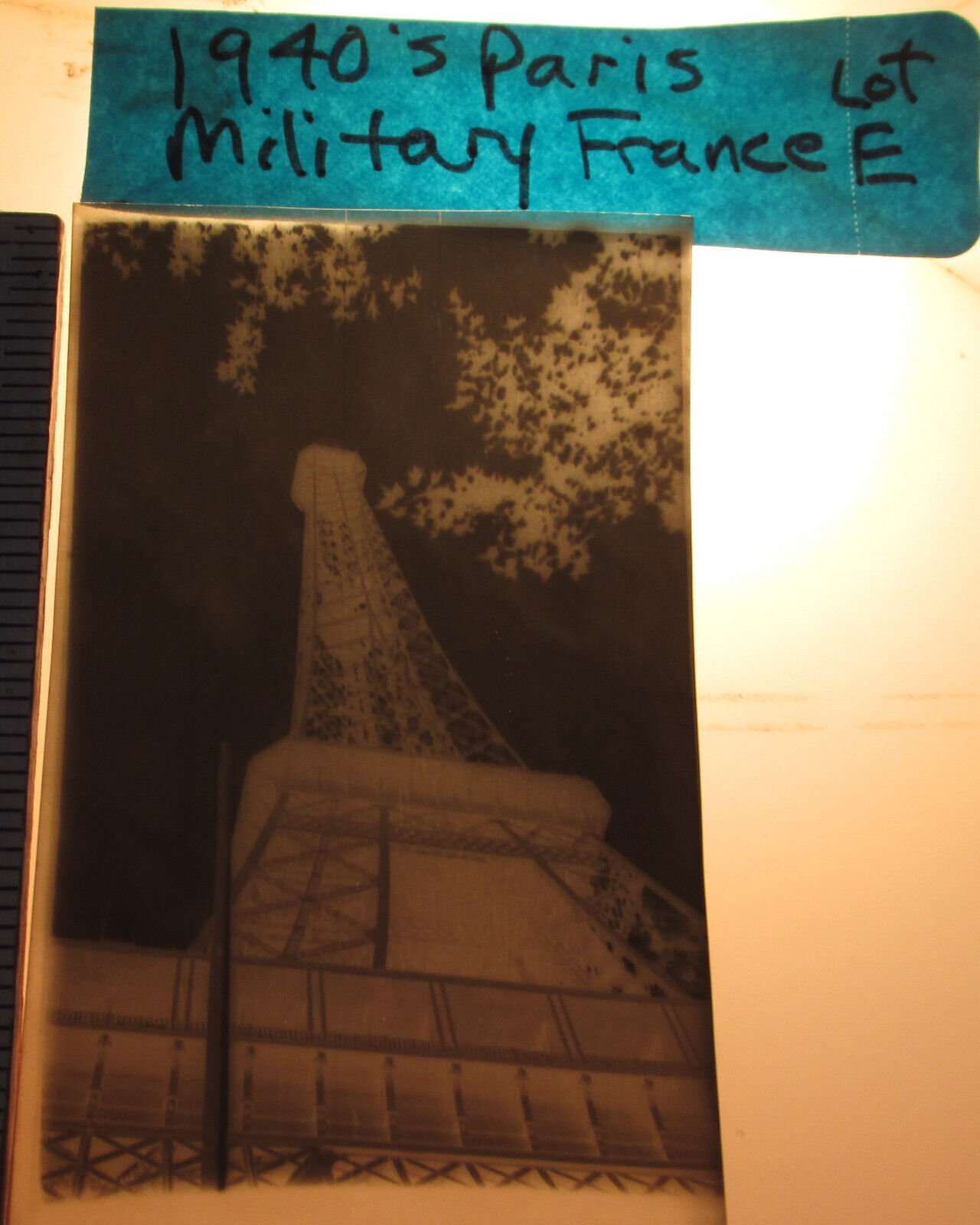 Vintage 1940s Photo 120 Negative WWII Wartime Europe Paris France Eiffel Tower