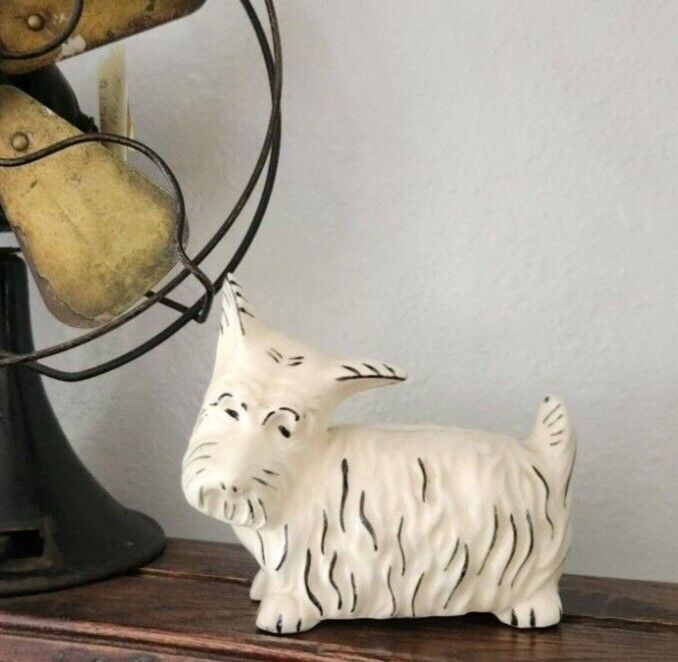 Antique Scottie Dog Bank Czechoslovakia Erphila Pottery Animal 