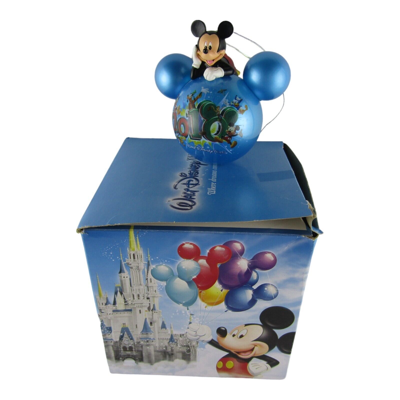 2010 Disney Parks Walt Disney World Mickey Mouse Balloon Ornament w Box