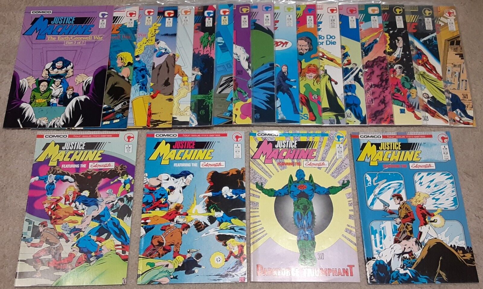 Justice Machine #1-4 mini series and #1-21 (Lot of 21) VF 1986 Comico SEE PICS