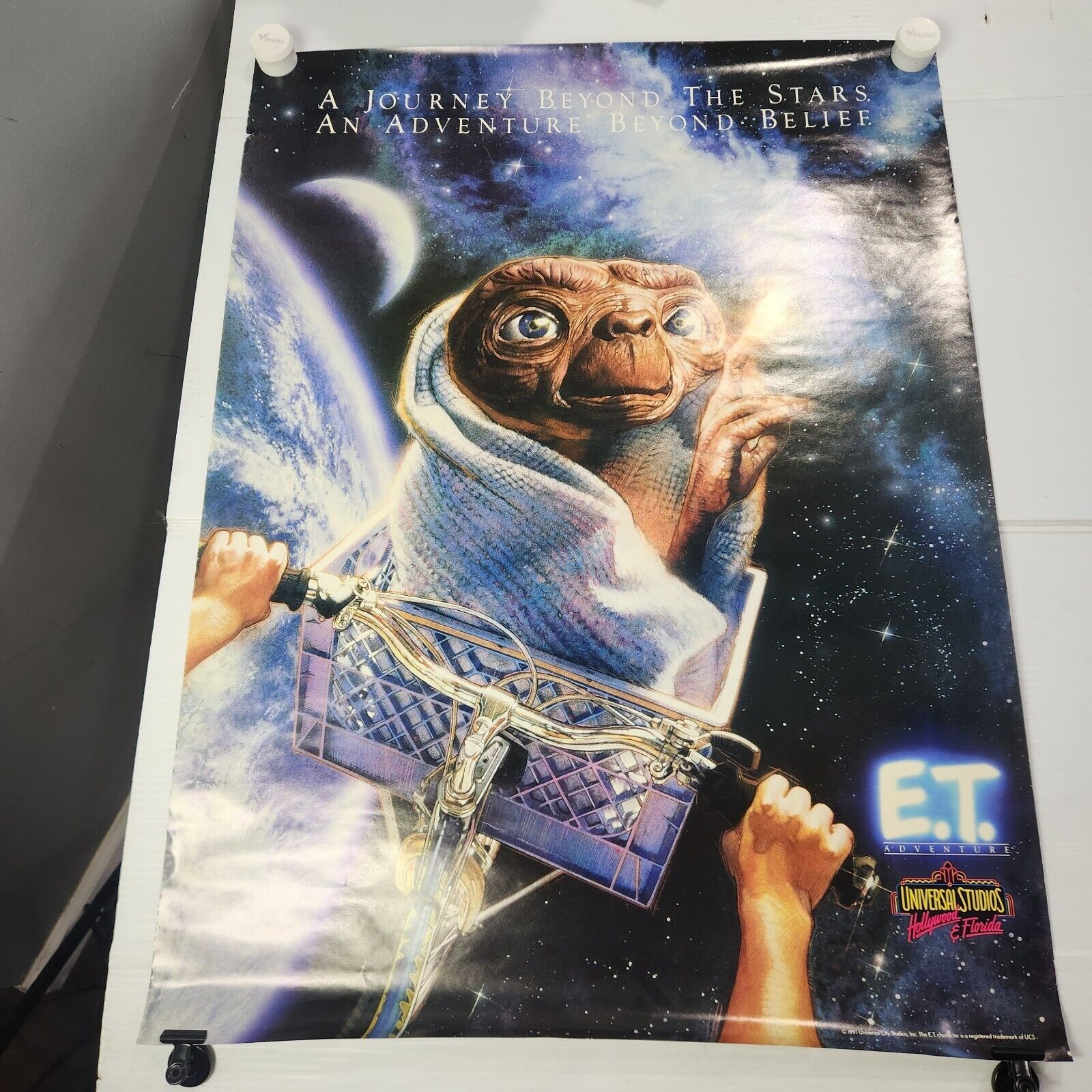 Vintage 1991 E.T. Adventure Poster Ride Universal Studios Florida Promo 