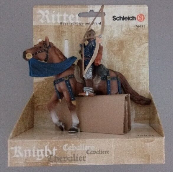 Schleich Ritter Knight Blue Mounted Archer On Horse 70031 - NEW Unopened