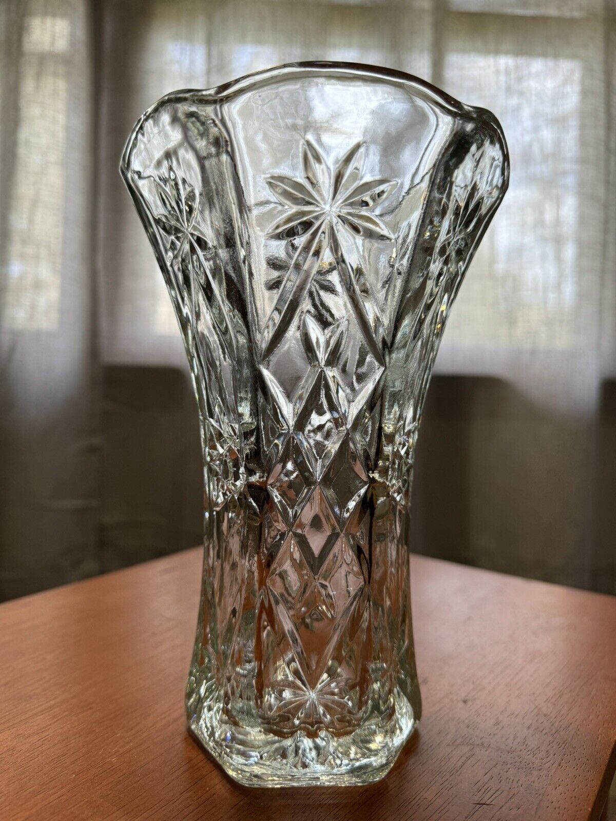 Vintage Clear Vase 8.5in